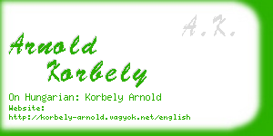 arnold korbely business card